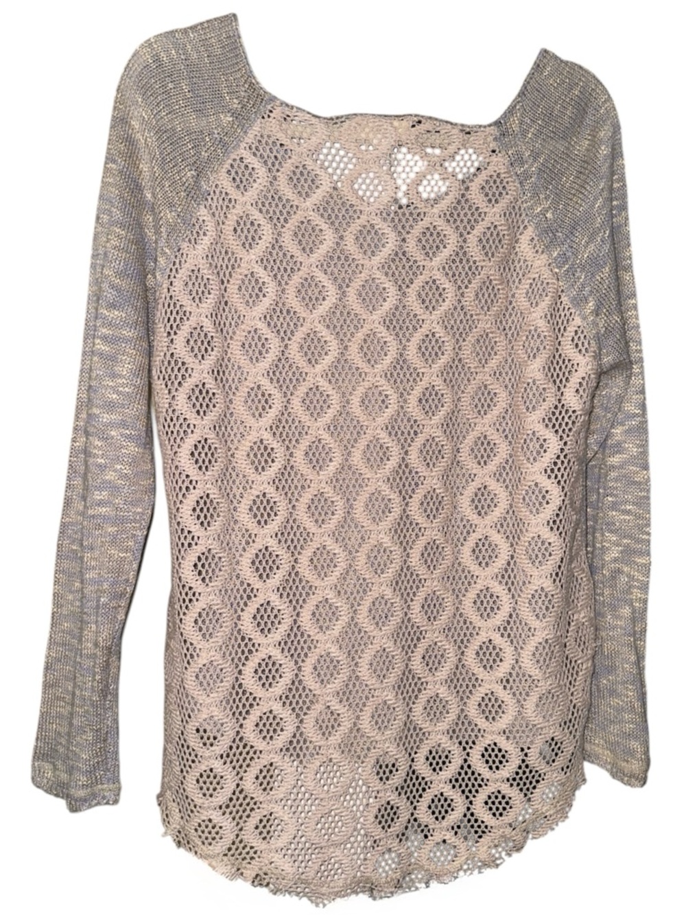 ✨ Altar’d State Lace Back Sweater – Size Large -Lilac and tan color ✨